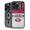 NFL San Francisco 49ers White Striped iPhone 15 Pro Kickstand Case